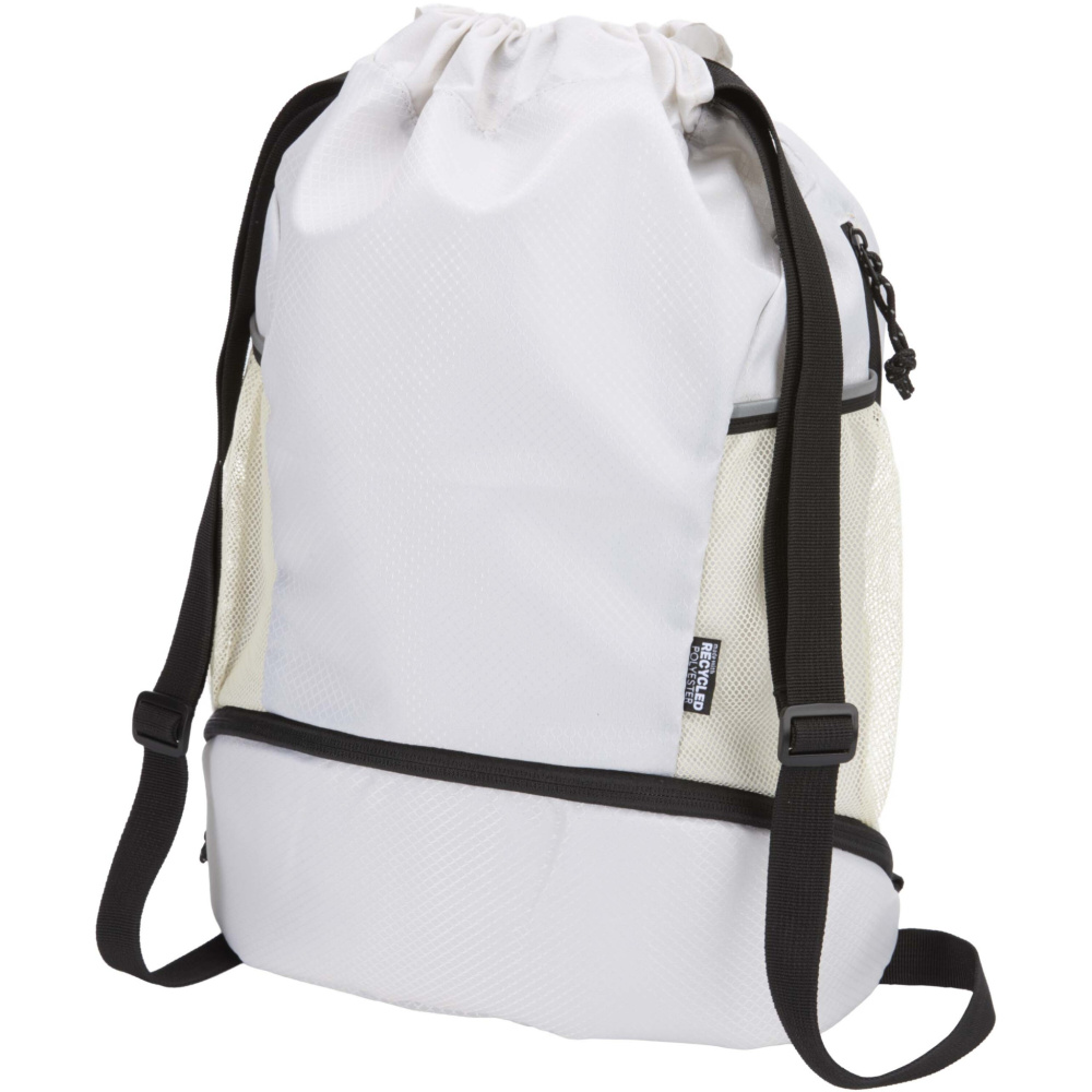 Logo trade promotional giveaway photo of: Nomad GRS recycled sports drawstring bag with bottom compartment 18L